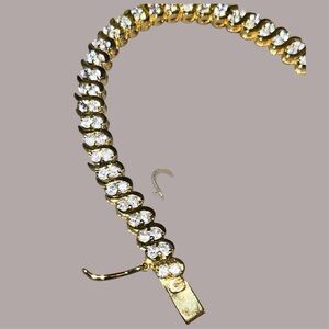 Beautiful CZ Gold and Silver Women's S Tennis  Bracelet